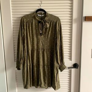 Zara Green Dot Pattern Dress